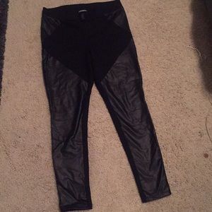 Black pleather leggings